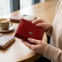 Фактурний жіночий гаманець із натуральної шкіри ST Leather 22705 Червоний