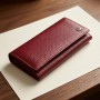 Практичний вертикальний гаманець із натуральної шкіри ST Leather 23085 Бордовий