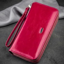 Кошелек женский из гладкой экокожи KIVI 19051 Темно-розовый