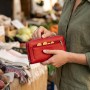 Жіночий шкіряний гаманець для карток та купюр ST Leather 19306 Червоний