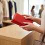 Жіночий шкіряний гаманець для карток купюр та монет ST Leather 19376 Червоний