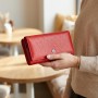 Жіночий шкіряний гаманець для карток купюр та монет ST Leather 19376 Червоний