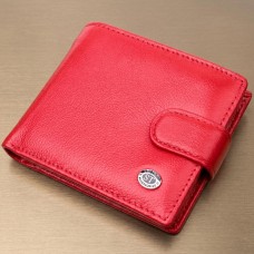 Яркое женское портмоне с блоком для карт из натуральной кожи ST Leather 19471 Красный