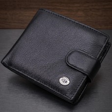 Классическое портмоне для мужчин с блоком для карт из натуральной кожи ST Leather 19473 Черное