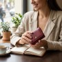 Компактний жіночий гаманець із натуральної шкіри ST Leather 23073 Бордовий