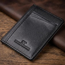 Мужской кошелек для карточек из натуральной кожи ST Leather 23091 Черный