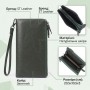 Красивий шкіряний гаманець на три відділення ST Leather 23110 Зелений