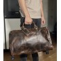 Шкіряна дорожня сумка на колесах для подорожей та відряджень Vintage Коричнева