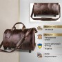 Шкіряна дорожня сумка на колесах для подорожей та відряджень Vintage Коричнева