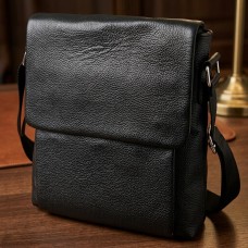 Сумка мужская классическая с клапаном флотар Vintage Черная