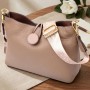 Сумка женская с застежкой пуговкой из натуральной кожи Vintage 22320 Бежевая