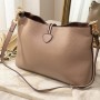 Сумка женская с застежкой пуговкой из натуральной кожи Vintage 22320 Бежевая
