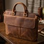 Чоловічий шкіряний портфель для документів ноутбука та роботи Vintage Коричневий