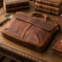 Чоловічий шкіряний портфель для документів ноутбука та роботи Vintage Коричневий