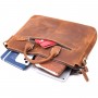 Чоловічий шкіряний портфель для документів ноутбука та роботи Vintage Коричневий
