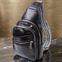 Интересная женская сумка с одной лямкой через плечо из экокожи Vintage Черный