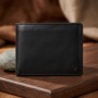 Мужское портмоне Tony Perotti из натуральной кожи Cortina 5051 nero (90115) Черное