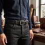 Мужской ремень из натуральной кожи Tony Perotti 11 nero (90101) Черный
