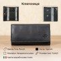 Ключница Tony Perotti из натуральной кожи Cortina 5005 nero (90131) Черная