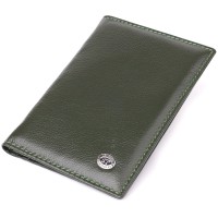 Практичная обложка на паспорт универсального формата из натуральной кожи ST Leather 23081 Зеленый