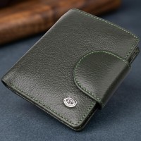 Вертикальный женский кошелек из натуральной кожи ST Leather 23070 Зеленый
