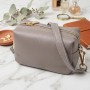 Женская интересная сумка с двумя ремнями из натуральной кожи Vintage 22275 Серый