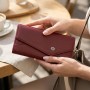 Гаманець для жінок із натуральної шкіри з геометричним клапаном ST Leather 22547 Бордовий