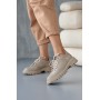 Женские кожаные демисезонные туфли Udg 2320/125 бежевые