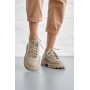Женские кожаные демисезонные туфли Udg 2320/125 бежевые