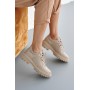 Женские кожаные демисезонные туфли Udg 2320/125 бежевые