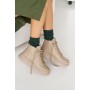 Женские кожаные зимние ботинки Udg 24171/125 бежевые