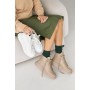 Женские кожаные зимние ботинки Udg 24171/125 бежевые