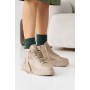 Женские кожаные зимние ботинки Udg 24171/125 бежевые