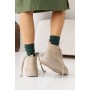 Женские кожаные зимние ботинки Udg 24171/125 бежевые