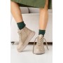 Женские кожаные зимние ботинки Udg 24171/125 бежевые