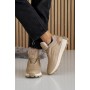 Женские кожаные зимние кроссовки Emirro 10845-505 бежевые