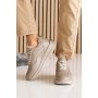 Женские кожаные зимние кроссовки Leader Style 3464 мех Феліція бежевые