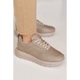 Женские кожаные зимние кроссовки Leader Style 3464 мех Феліція бежевые