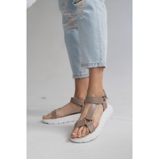 Женские кожаные летние босоножки Multi-shoes STREET бежевые