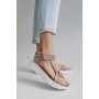 Женские кожаные летние босоножки Multi-shoes STREET бежевые