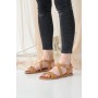 Женские кожаные летние босоножки Leader Style 2992 рыжие