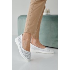 Женские кожаные летние лоферы Emirro 23367/1 белые