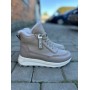 Женские кожаные зимние кроссовки Yuves Одра бежевые