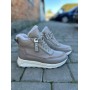 Женские кожаные зимние кроссовки Yuves Одра бежевые