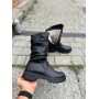 Женские кожаные зимние ботинки Kristi 109 черные